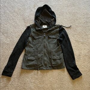 Women’s Black and Green Utility Jacket